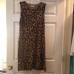 Calvin Klein Leopard Print Sweater Dress